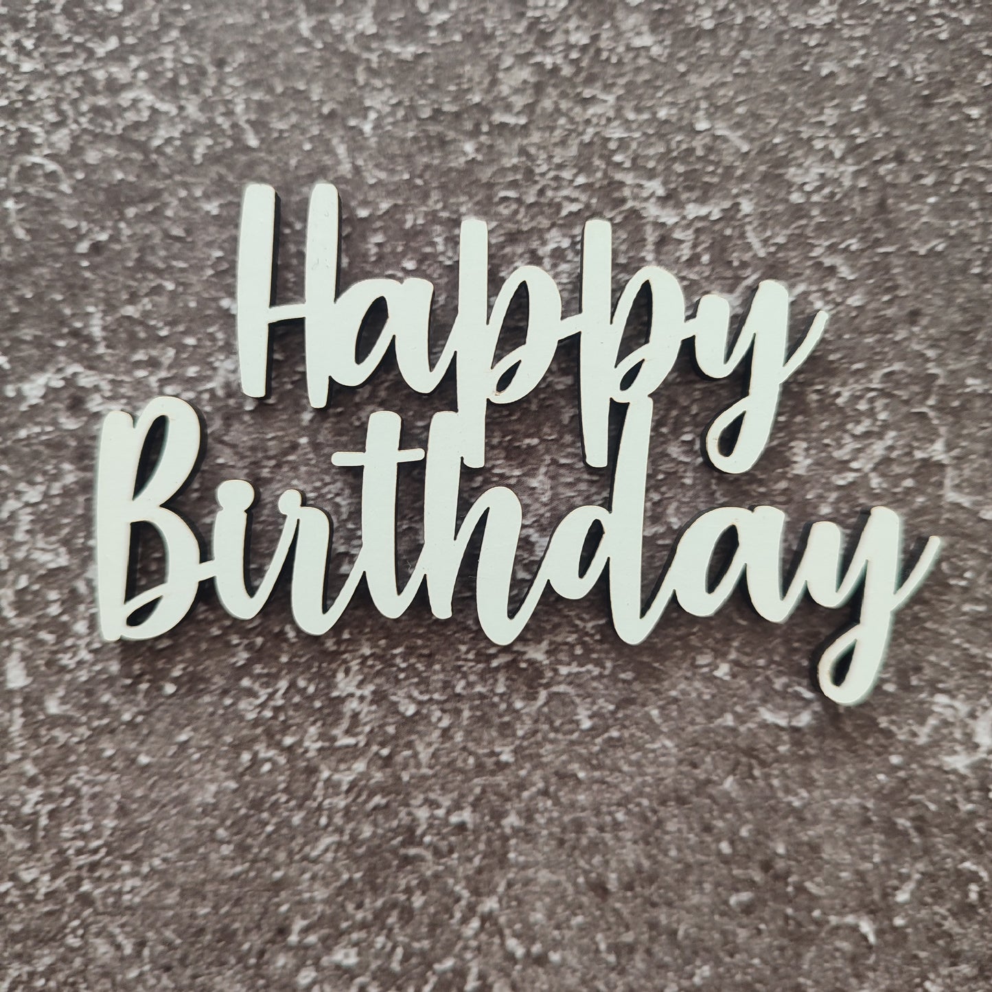 Topper frontal Happy Birthday em MDF branco
