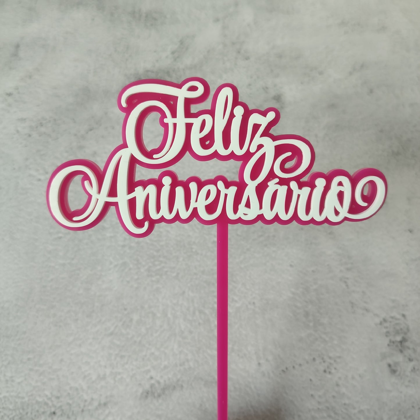 Topper acrílico Feliz aniversário n.2