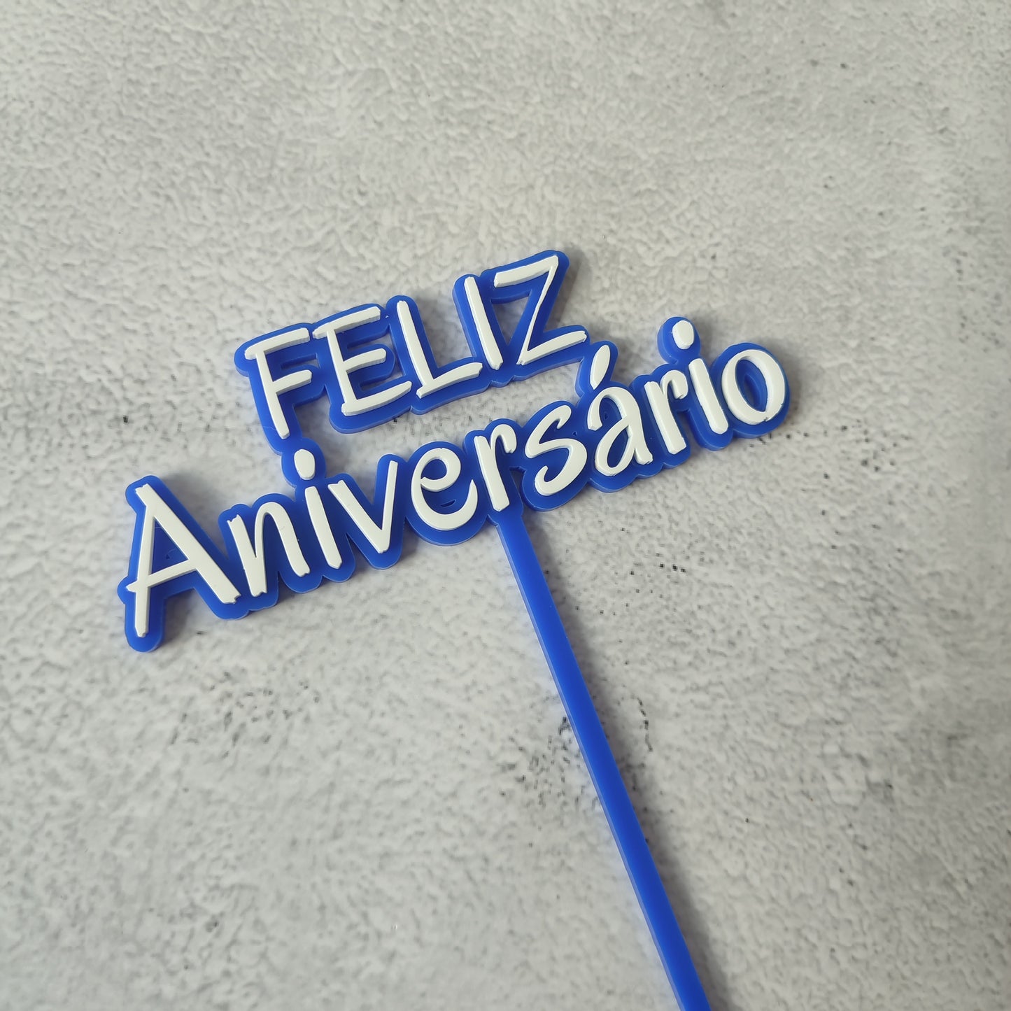 Topper acrílico Feliz aniversário n.4