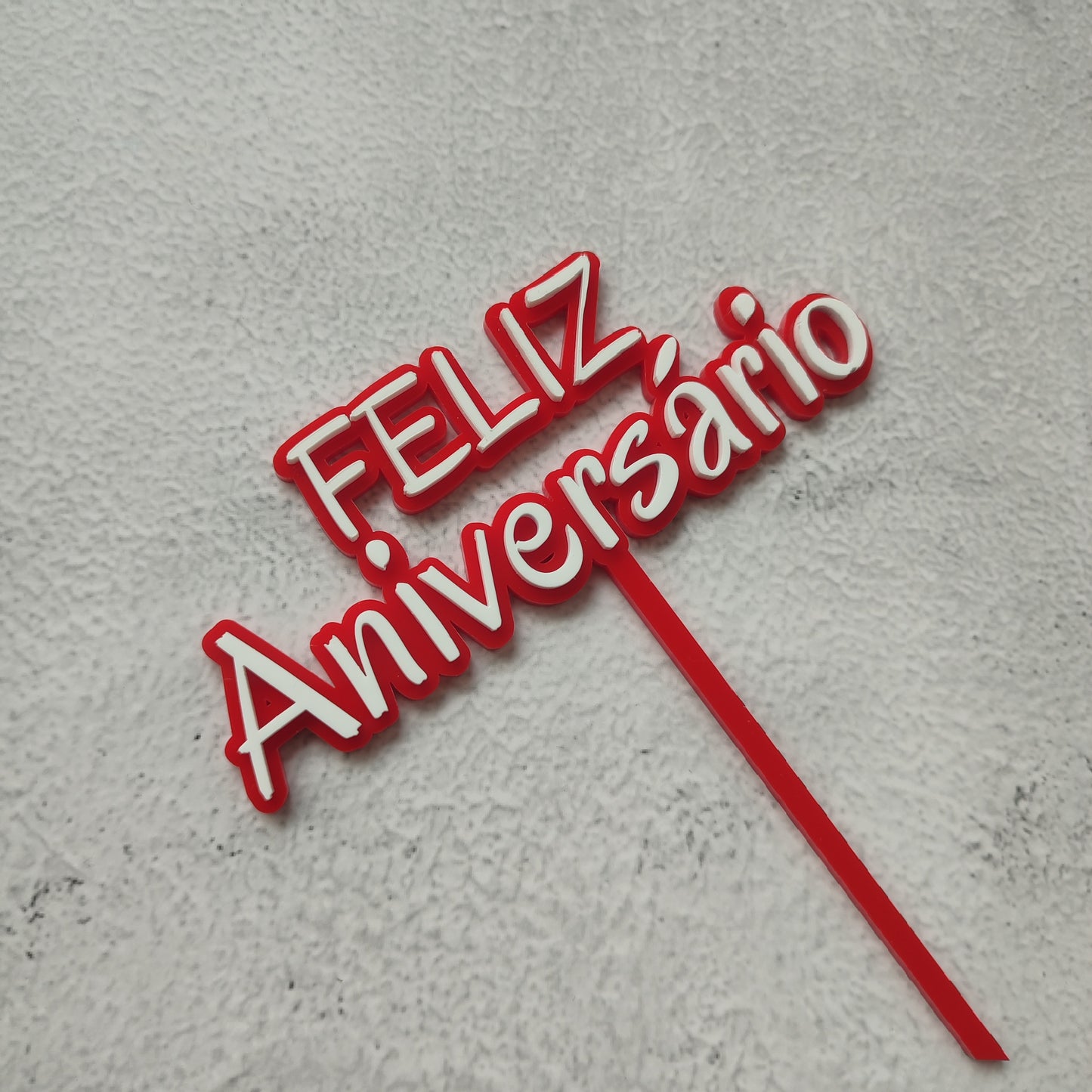 Topper acrílico Feliz aniversário n.5