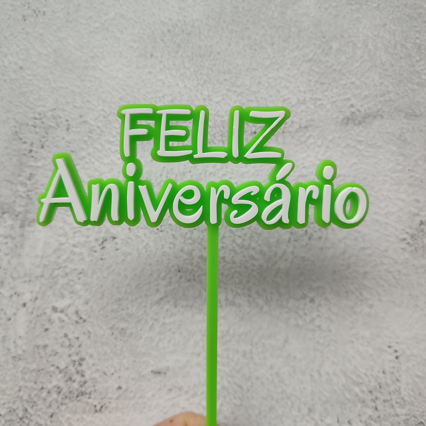 Topper acrílico Feliz aniversário n.6
