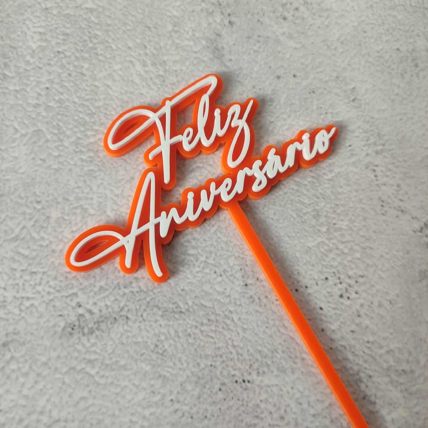 Topper acrílico Feliz aniversário n.3