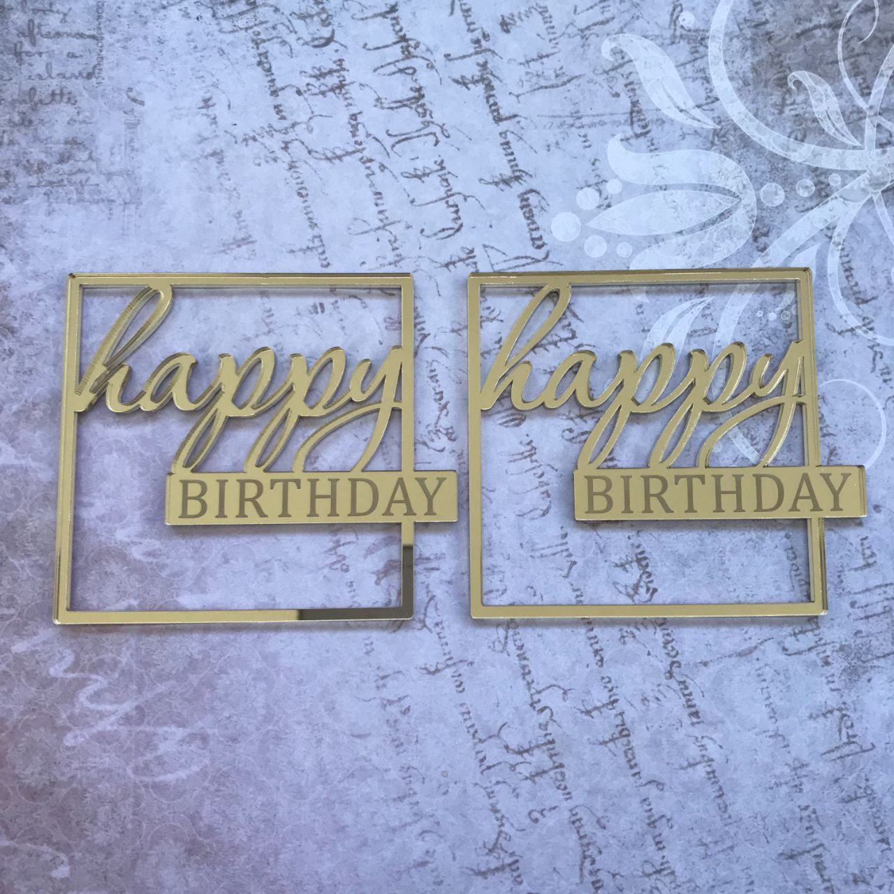 Topper acrílico Happy Birthday frontal