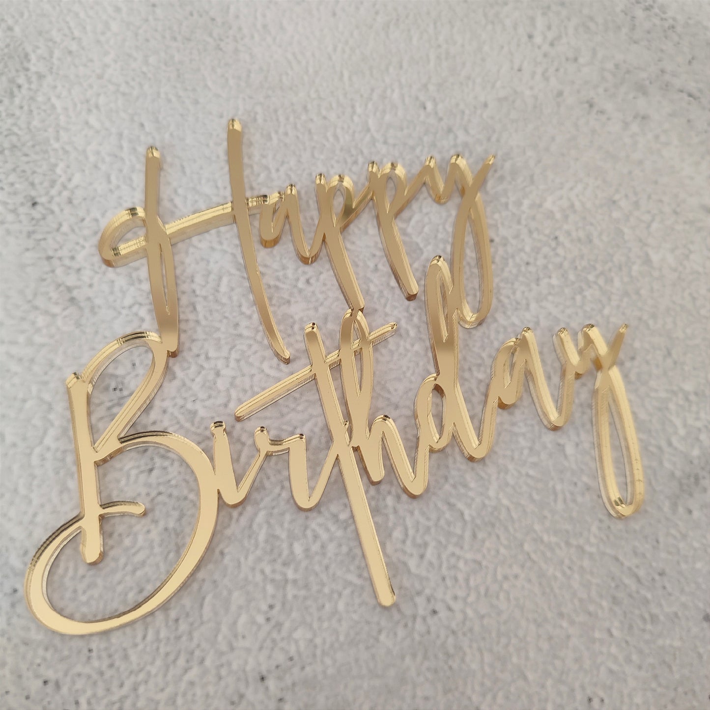 Topper acrílico Happy Birthday frontal