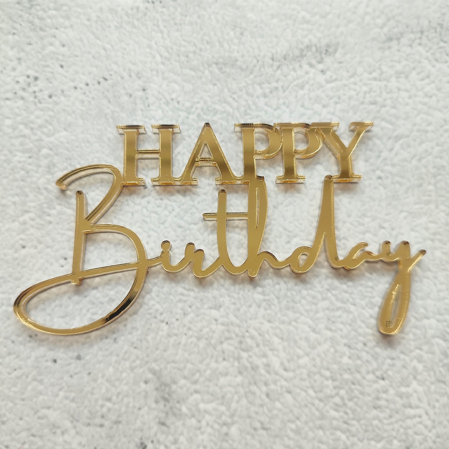 Topper acrílico Happy Birthday frontal