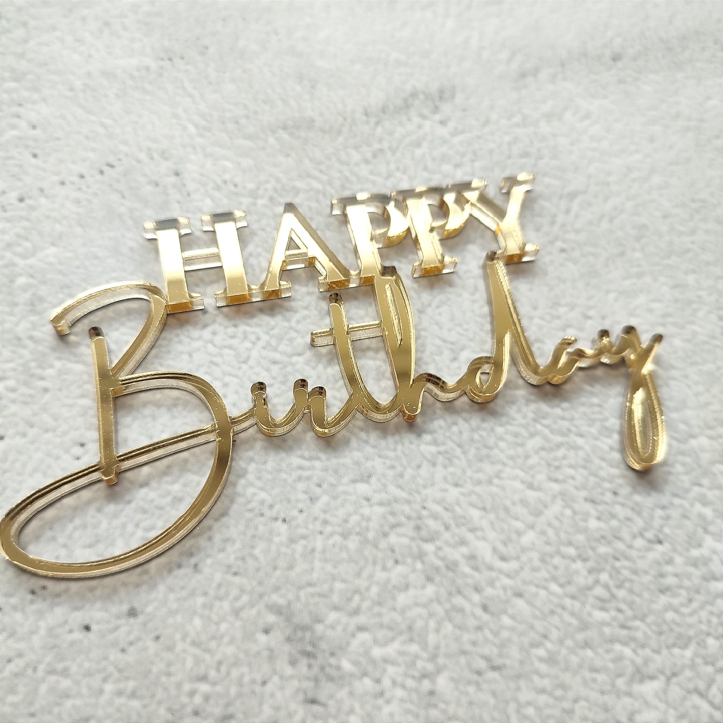 Topper acrílico Happy Birthday frontal