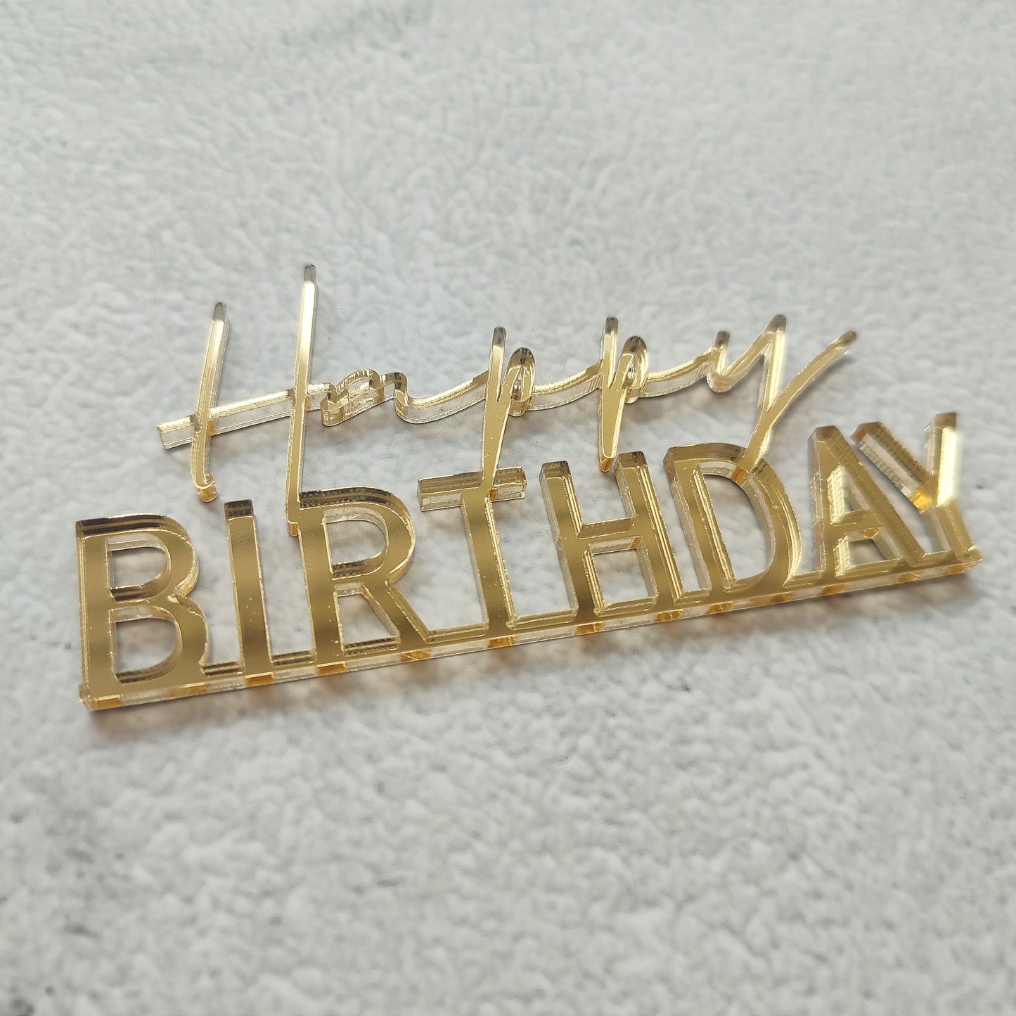Topper acrílico Happy Birthday frontal