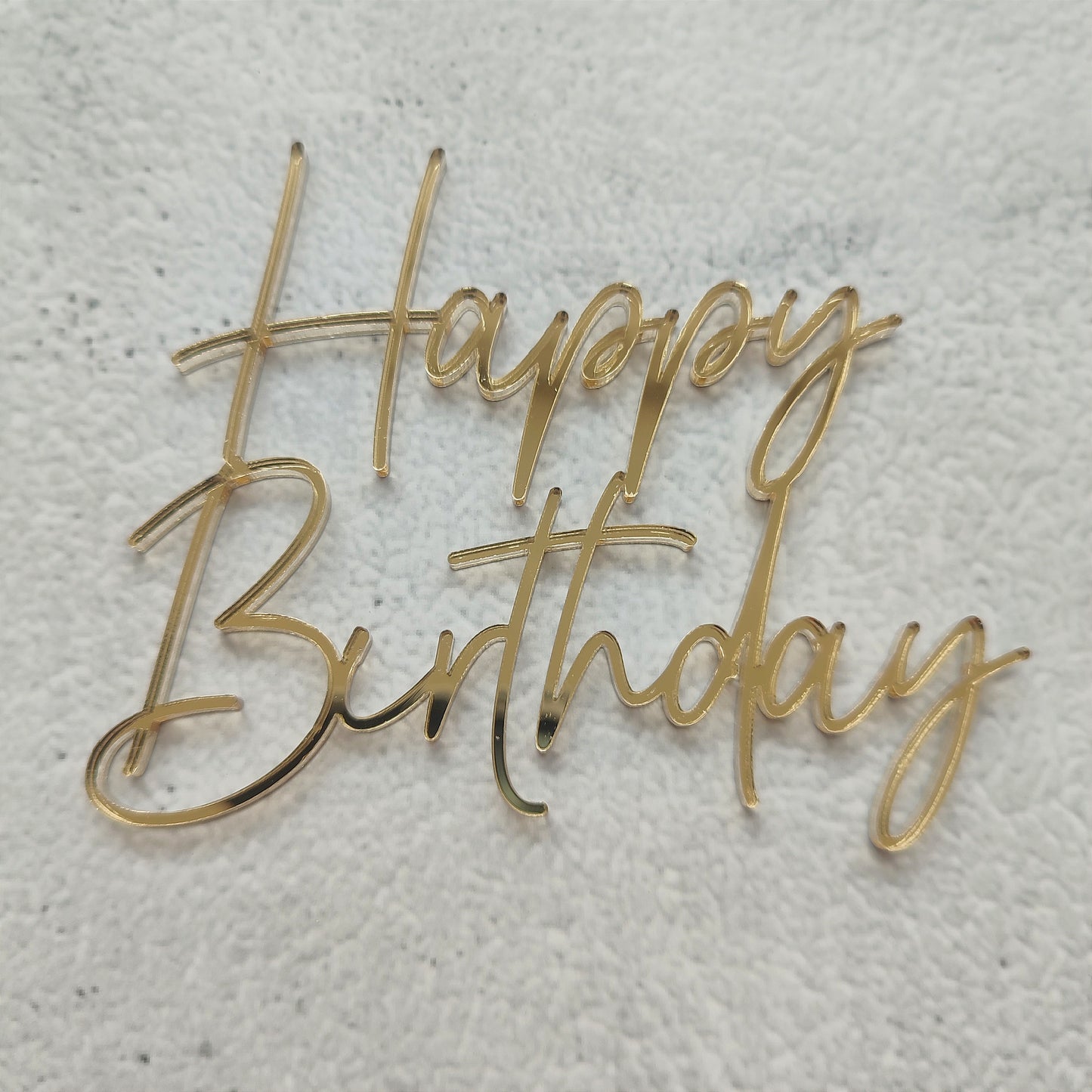 Topper acrílico Happy Birthday frontal