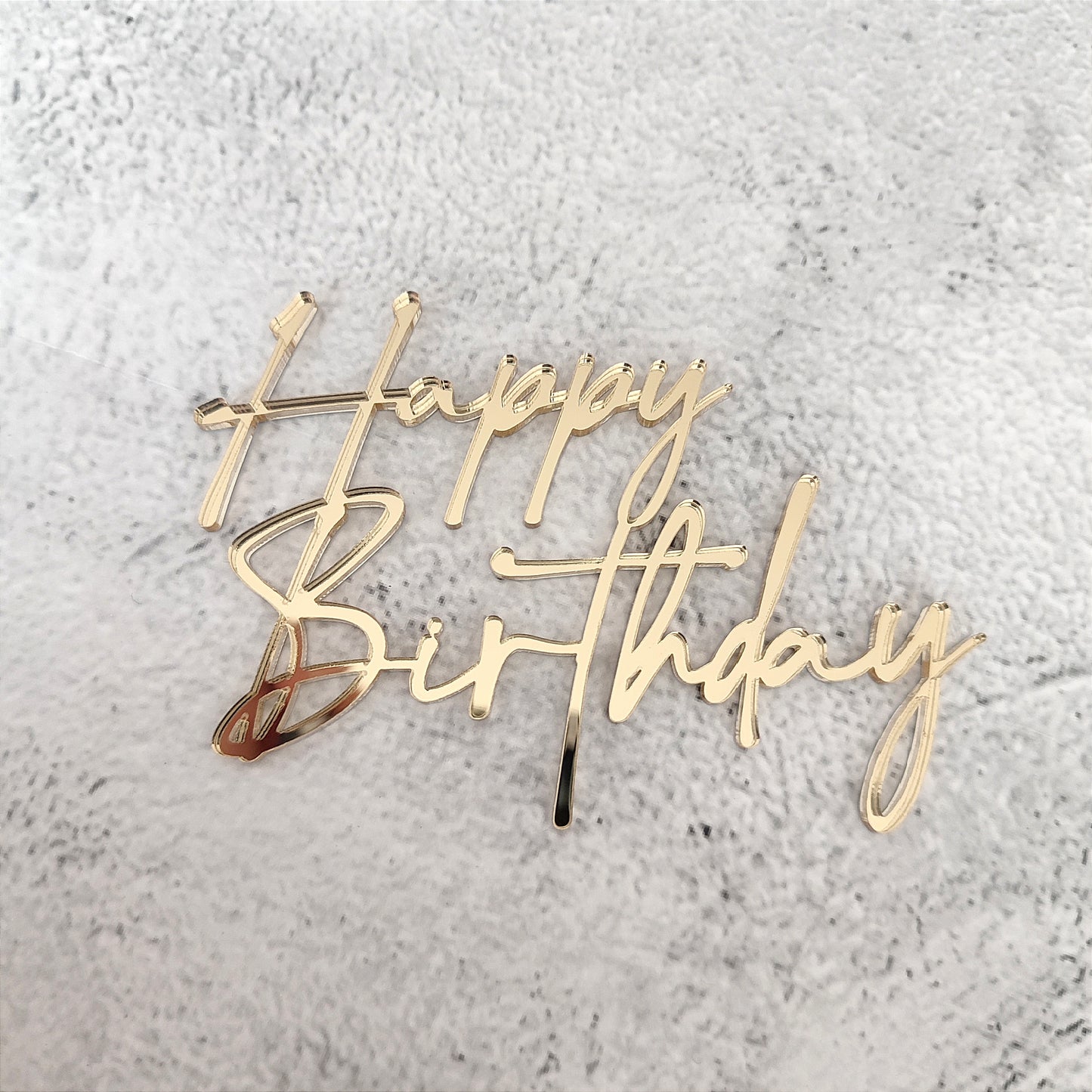 Topper acrílico Happy Birthday frontal
