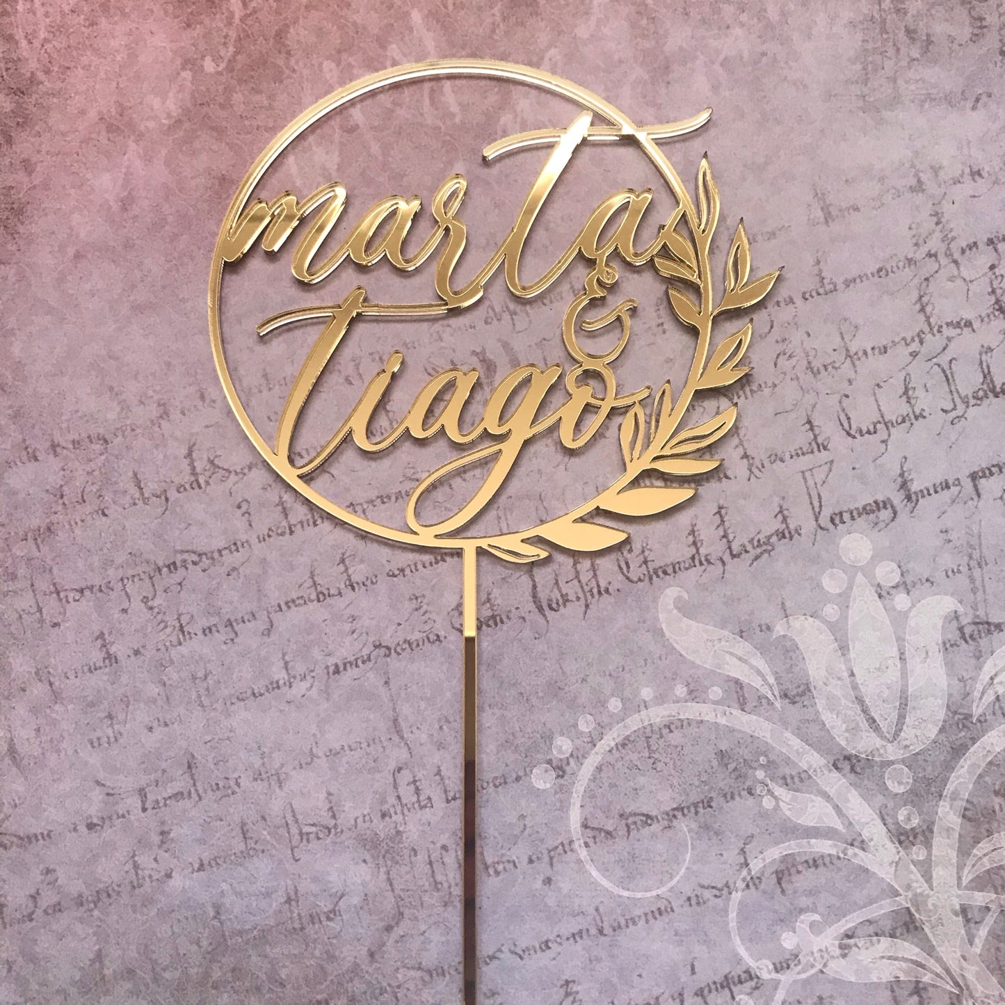Topper de casamento com nomes