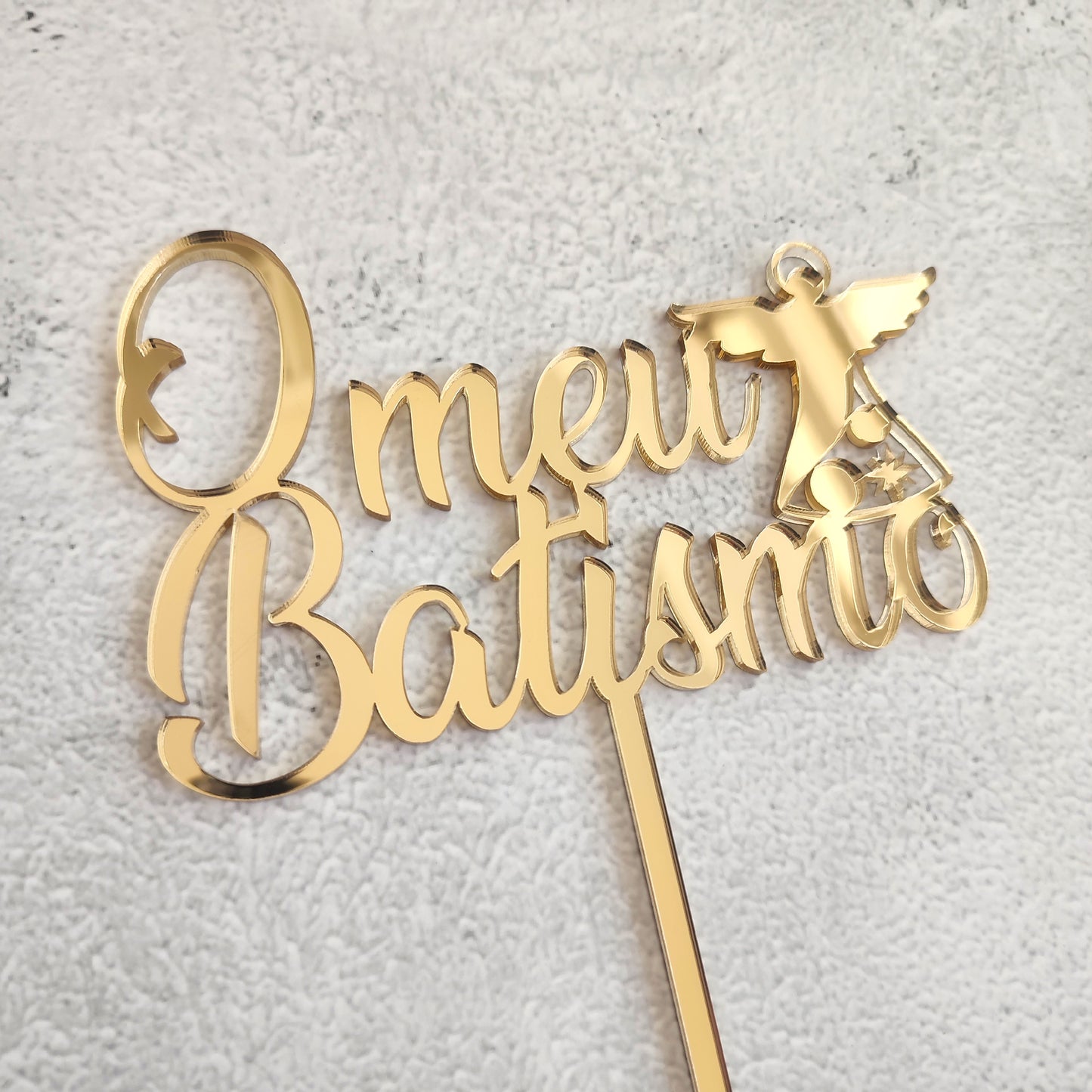 Topper acrílico O meu Batismo com Anjo