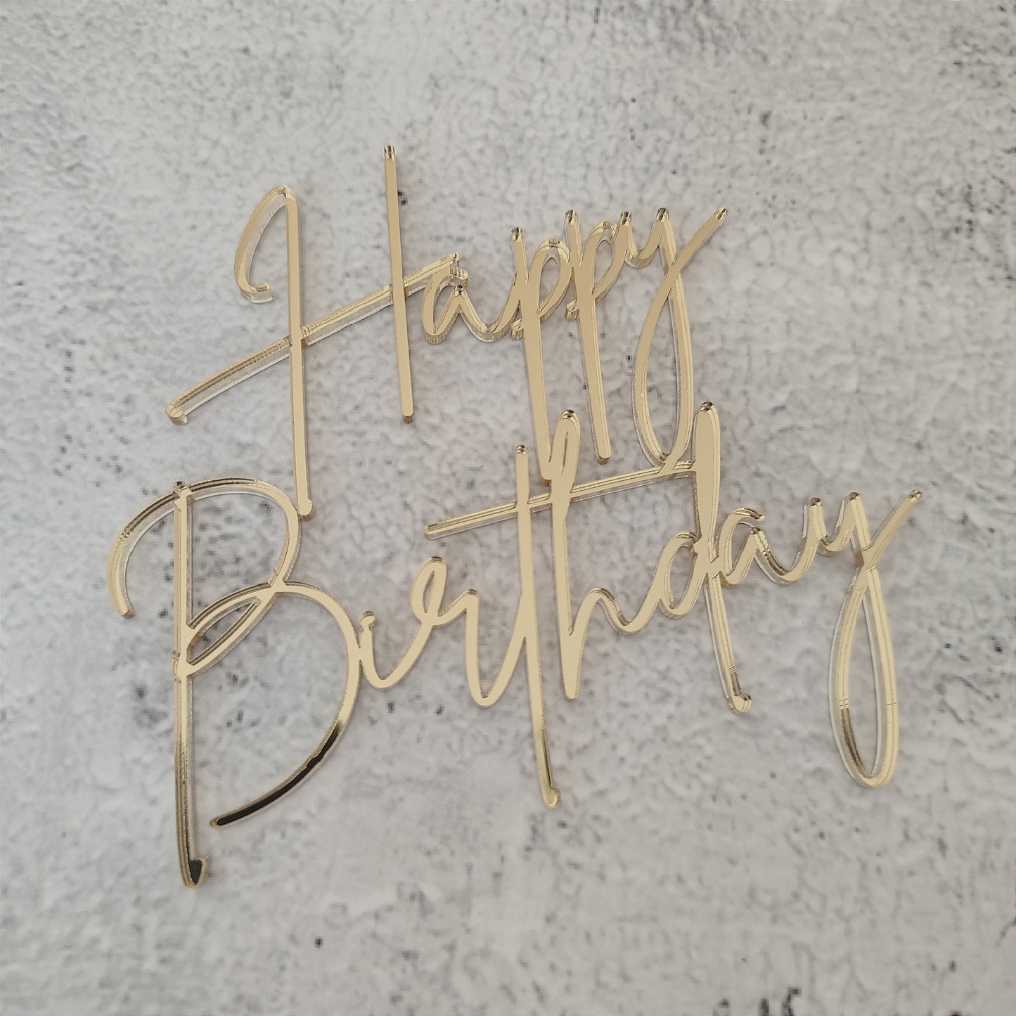 Topper acrílico Happy Birthday frontal