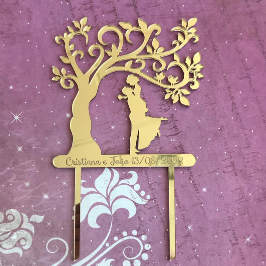 Topper de casamento com árvore