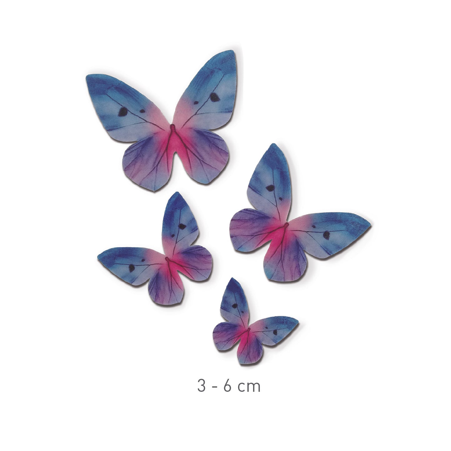 Borboletas azuis em obreia 3-6 cm DeKora