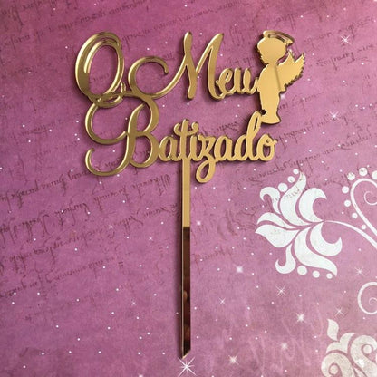 Topper O meu Batizado com Anjo menino