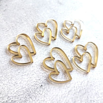 Conjunto de Mini-toppers acrílicos Coração