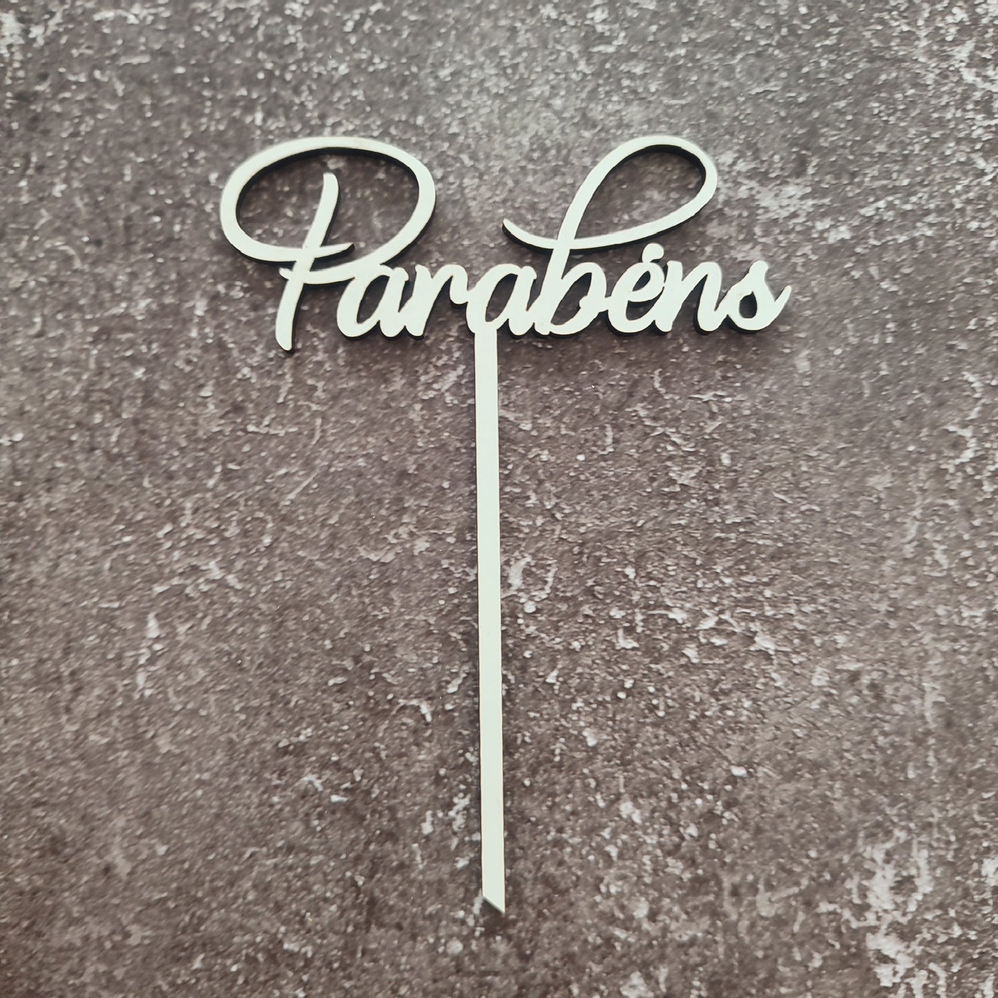 Topper Parabéns em MDF branco