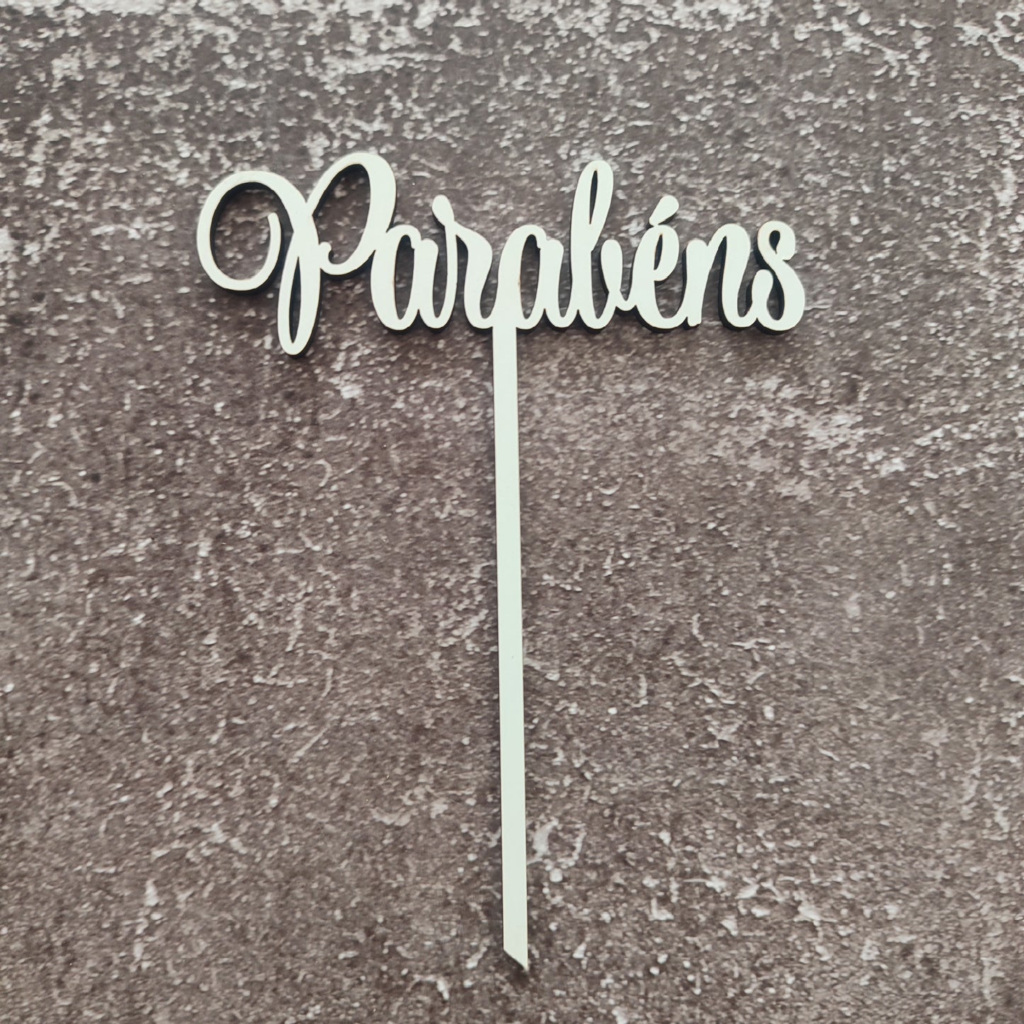 Topper Parabéns em MDF branco