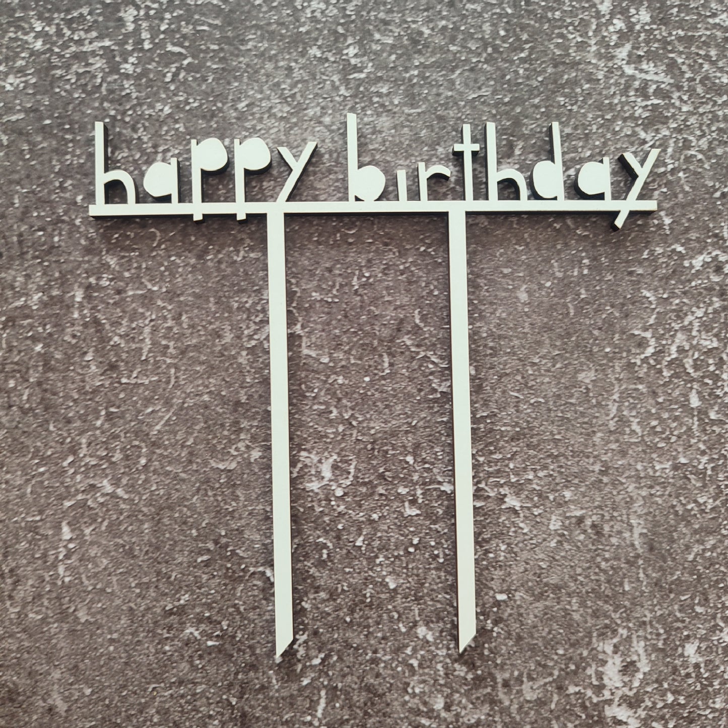 Topper Happy Birthday em MDF branco