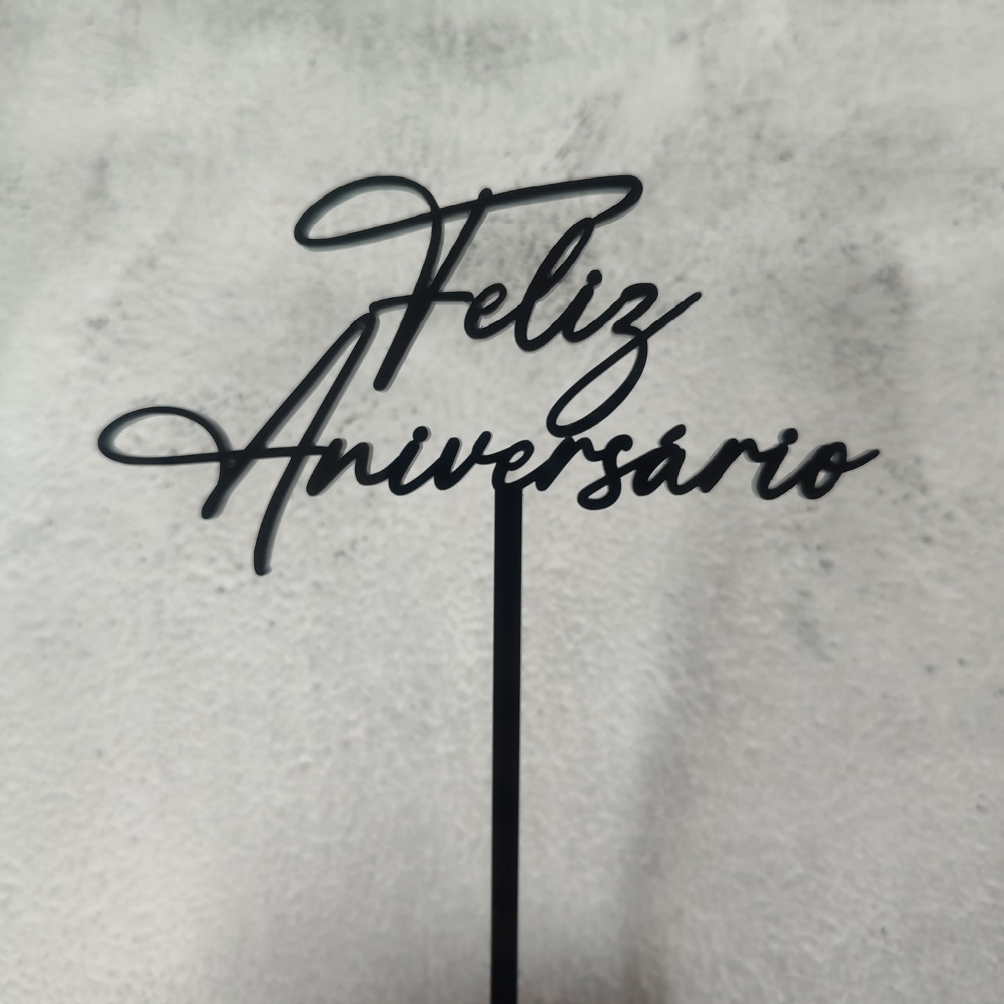 Topper de bolo acrílico Feliz Aniversário