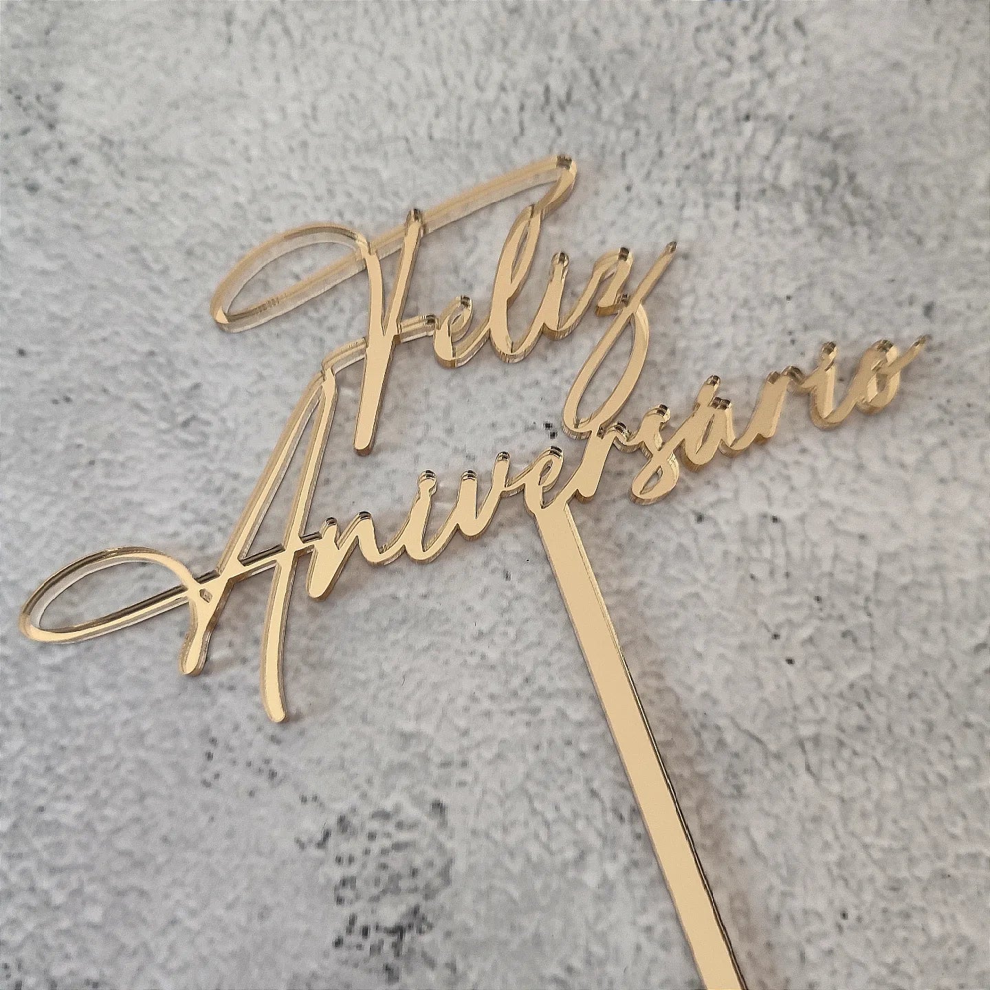 Topper de bolo acrílico Feliz Aniversário