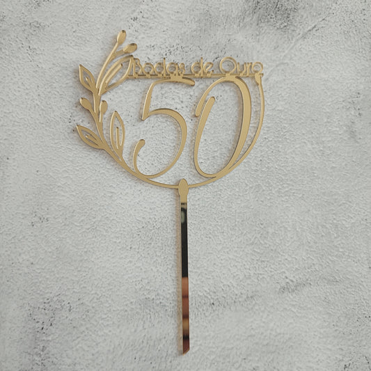 Topper Bodas de ouro