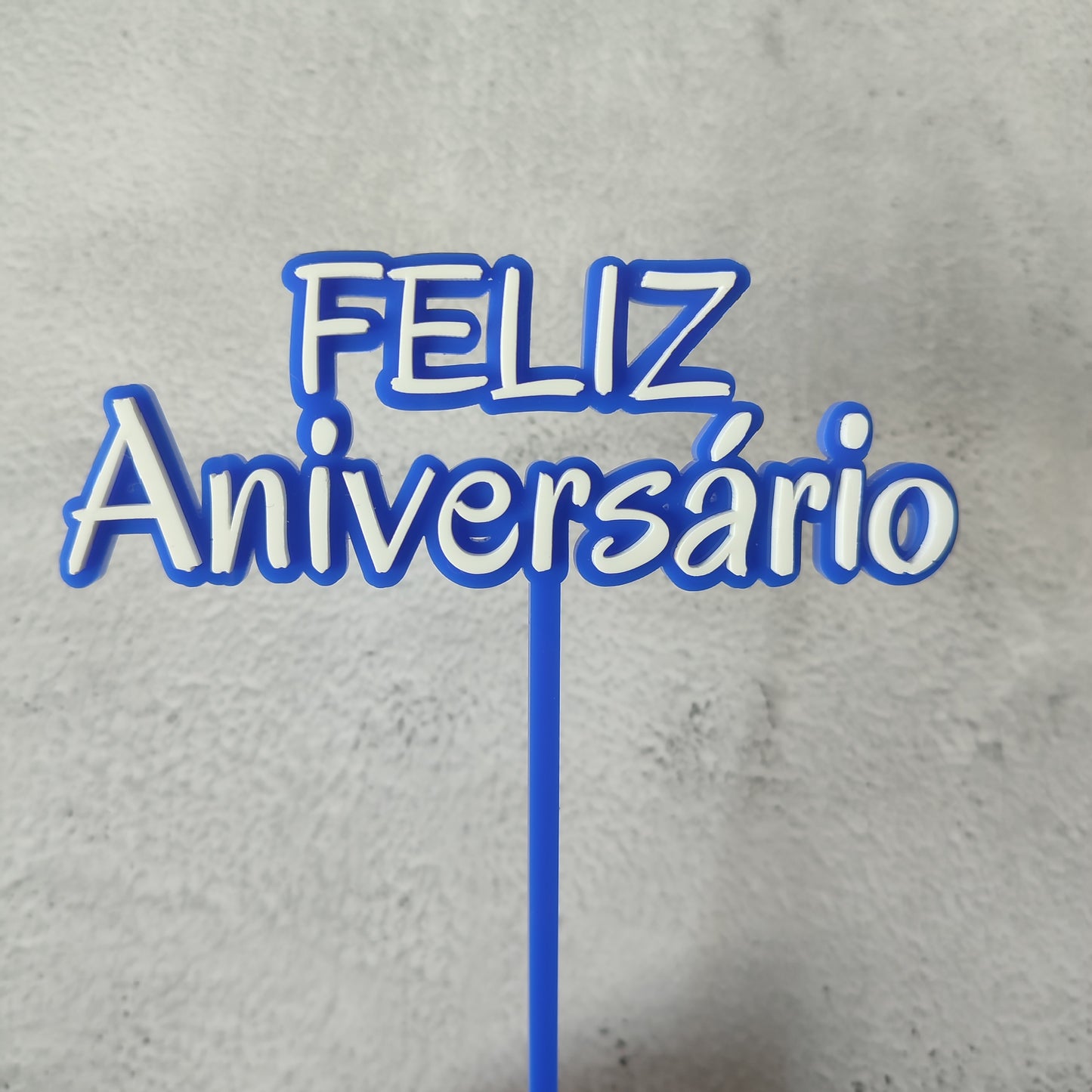 Topper acrílico Feliz aniversário n.4