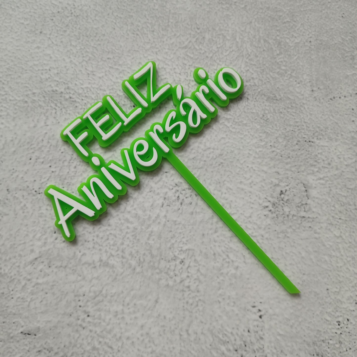 Topper acrílico Feliz aniversário n.6