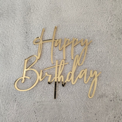 Topper acrílico Happy Birthday frontal