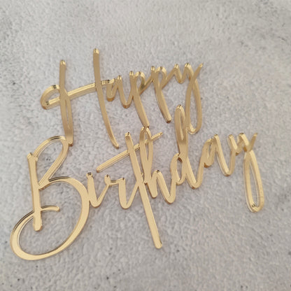 Topper acrílico Happy Birthday frontal