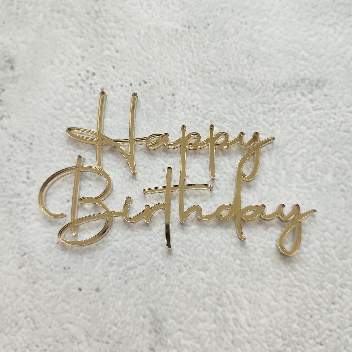 Topper acrílico Happy Birthday frontal