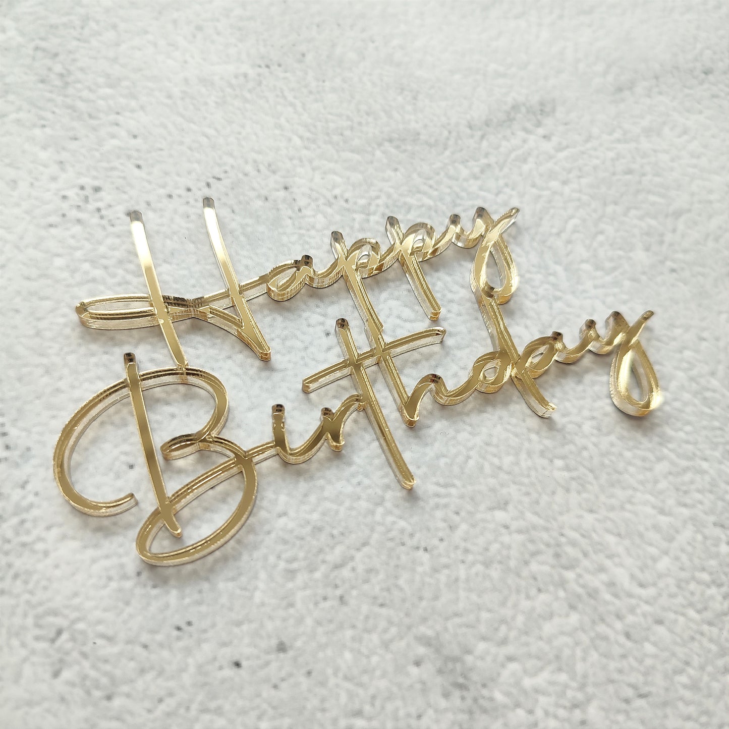Topper acrílico Happy Birthday frontal