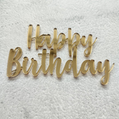Topper acrílico Happy Birthday frontal
