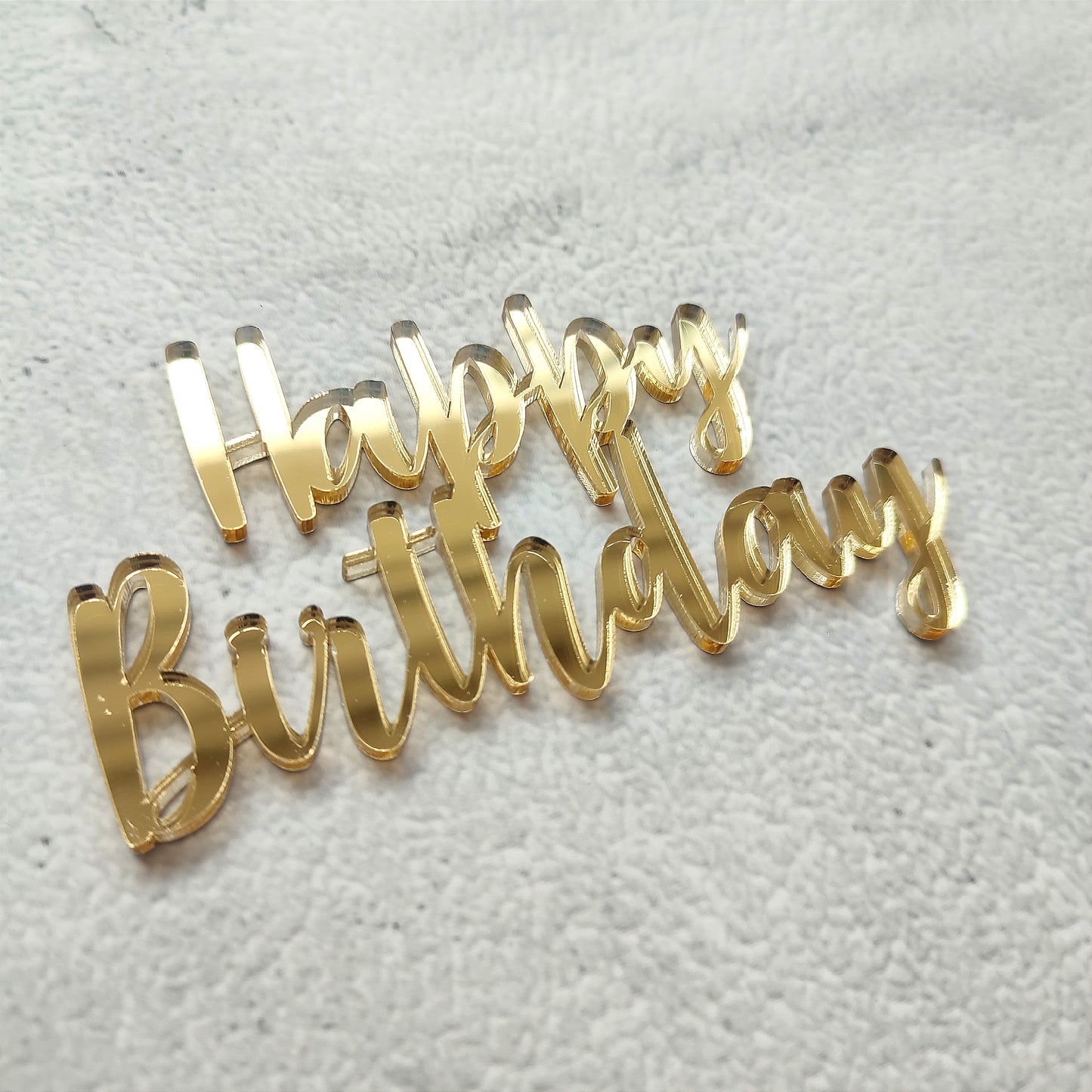 Topper acrílico Happy Birthday frontal