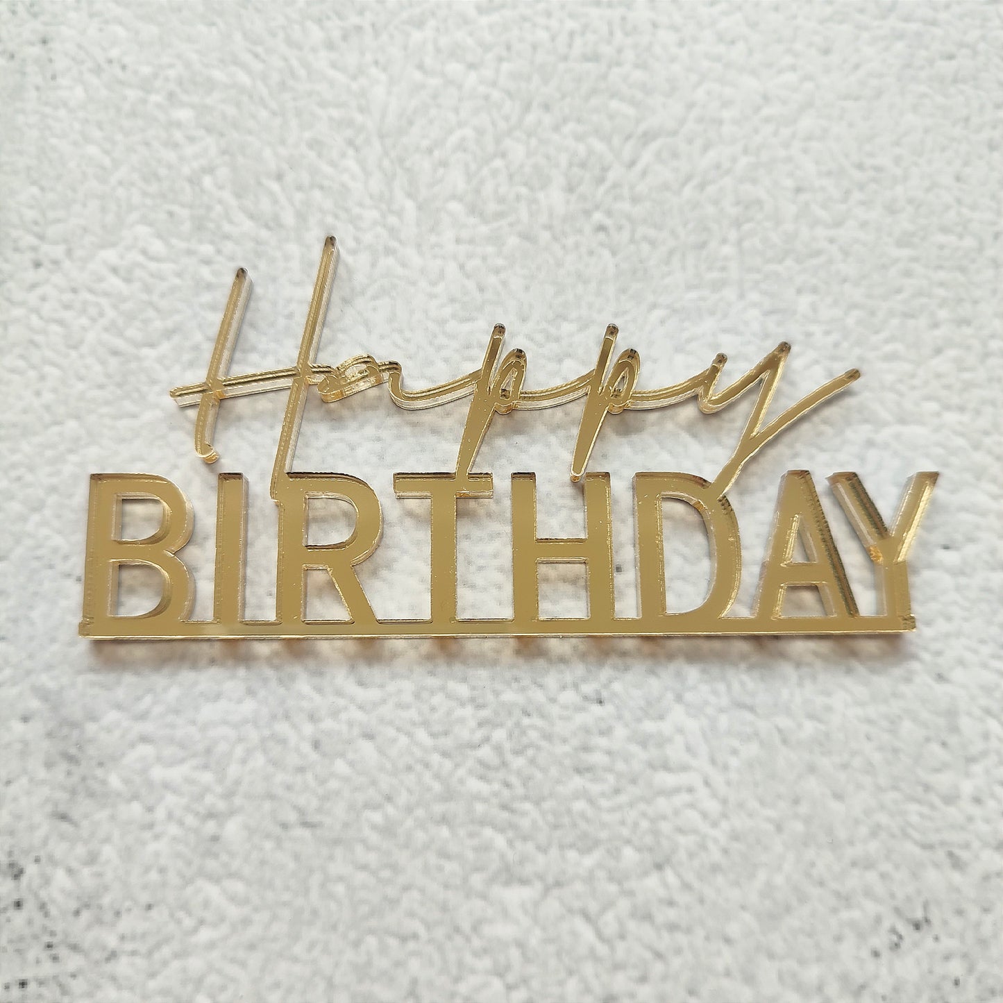 Topper acrílico Happy Birthday frontal
