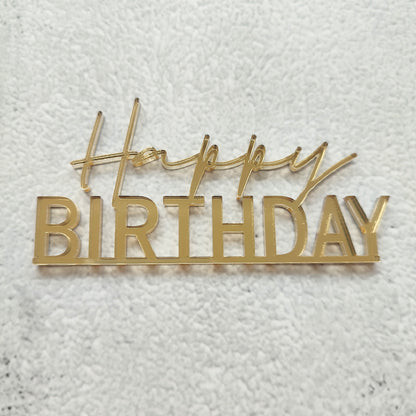 Topper acrílico Happy Birthday frontal