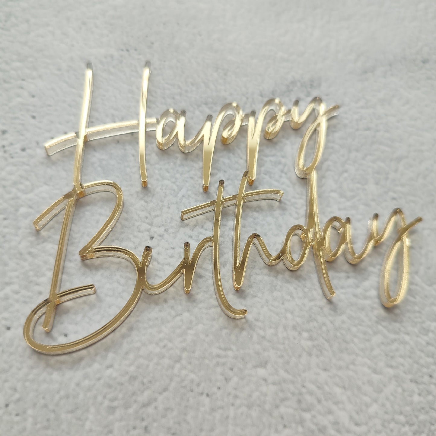 Topper acrílico Happy Birthday frontal