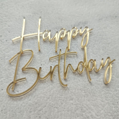 Topper acrílico Happy Birthday frontal