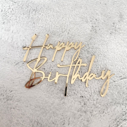 Topper acrílico Happy Birthday frontal