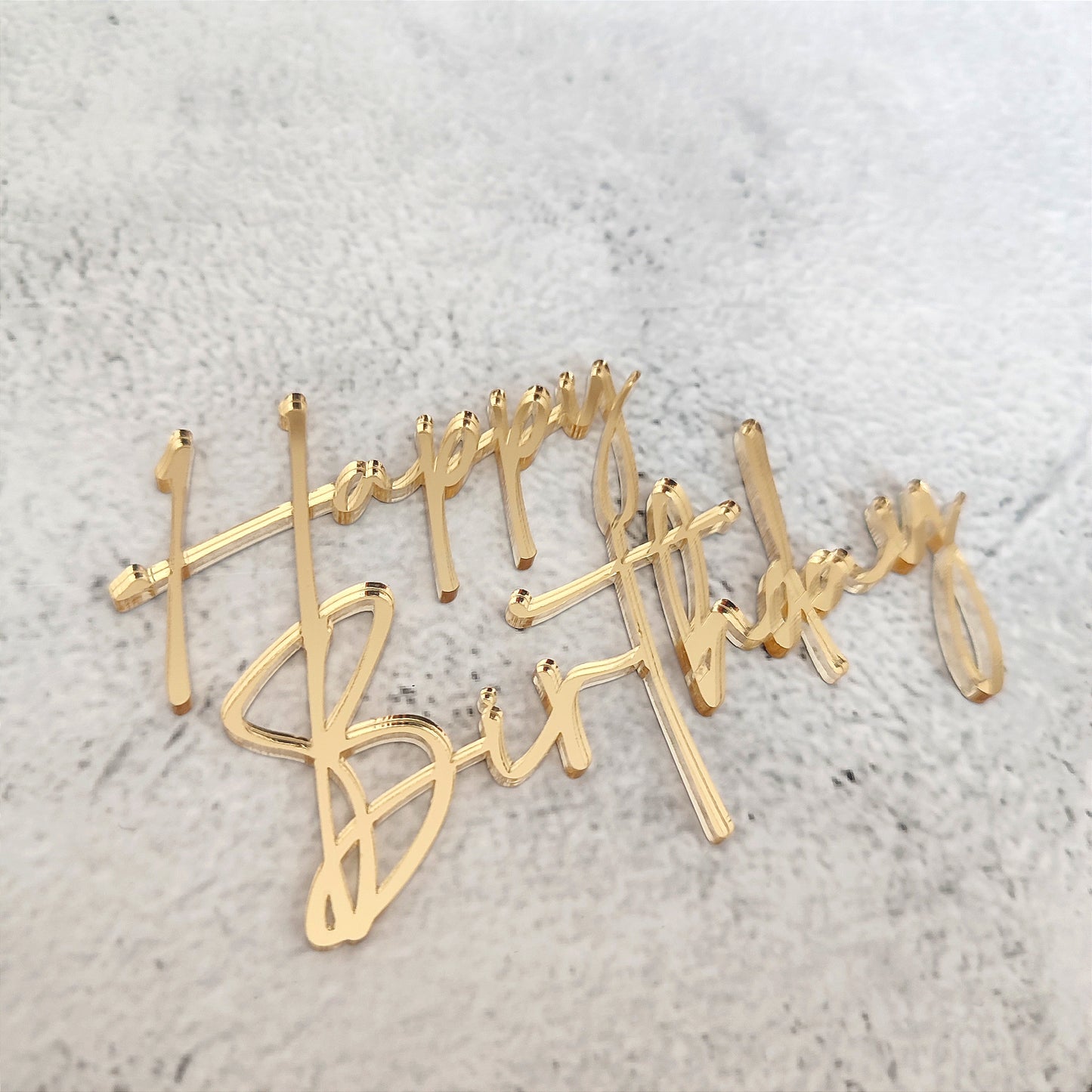 Topper acrílico Happy Birthday frontal