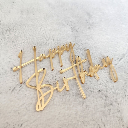 Topper acrílico Happy Birthday frontal