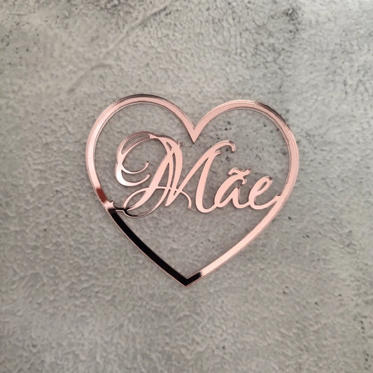 Mini topper Mãe coração