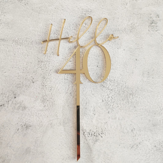 Topper acrílico "Hello 40"