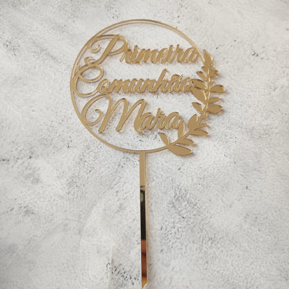 Topper acrílico Primeira Comunhão personalizado