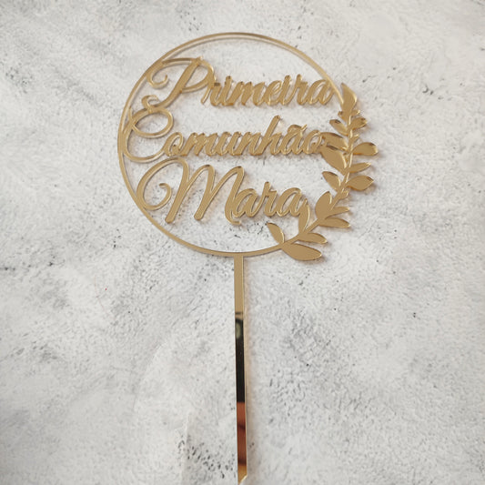 Topper acrílico Primeira Comunhão personalizado