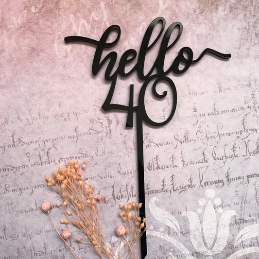 Topper acrílico "Hello 40"