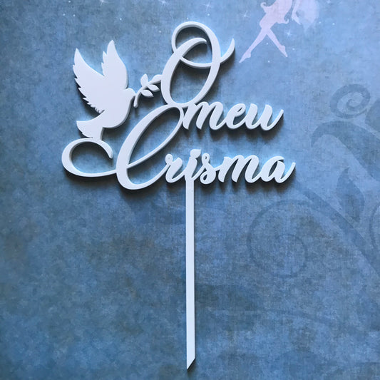 Topper acrílico O meu Crisma