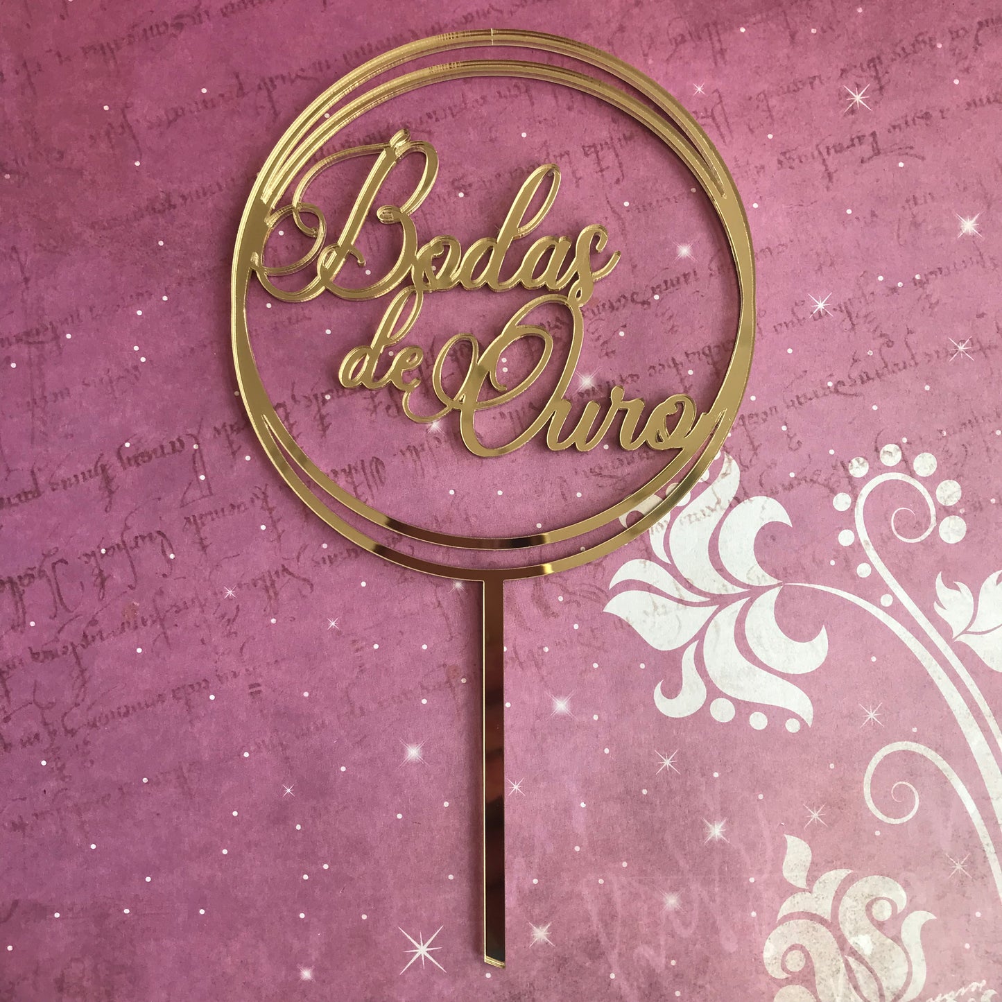 Topper acrílico Bodas de ouro