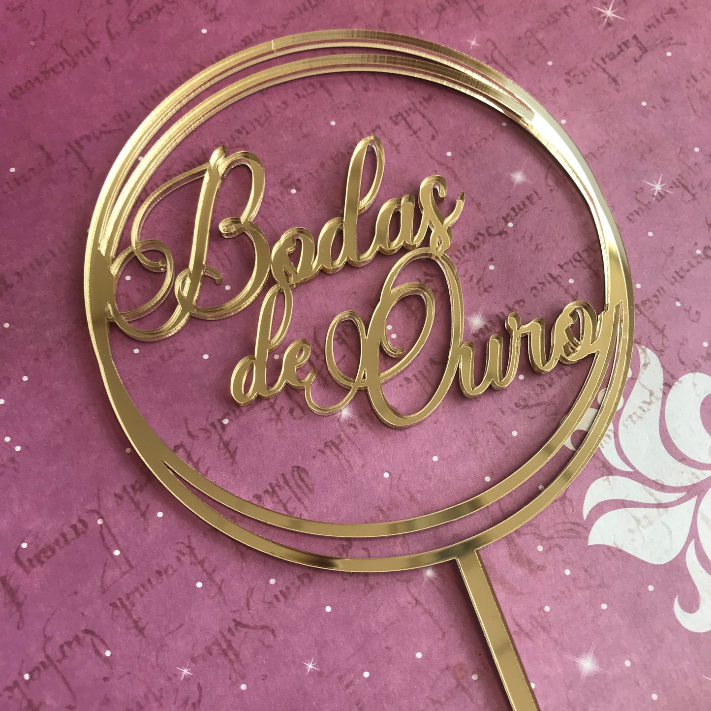 Topper acrílico Bodas de ouro