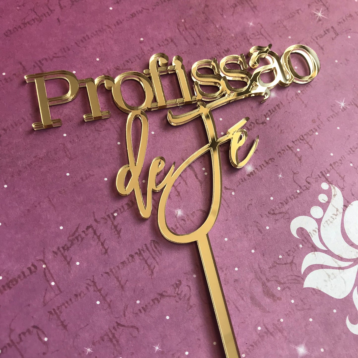 Topper acrílico Profissão de Fé